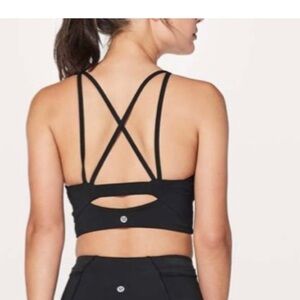 Black mesh lululemon sports bra tank size 10
